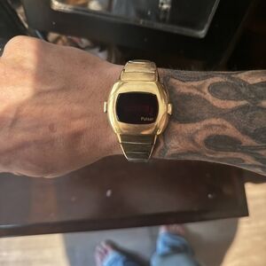 Pulsar Gold Digital Watch